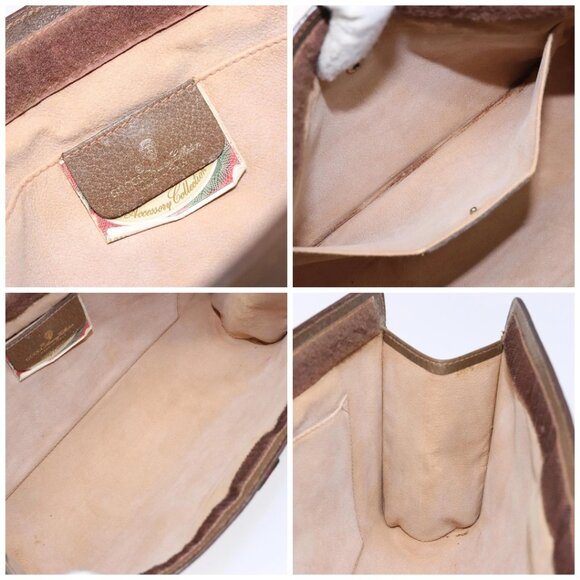 GUCCI GG Supreme Web Sherry Line Clutch Bag PVC Beige Gold 89 01 033 Auth 139749 - Picture 15 of 16